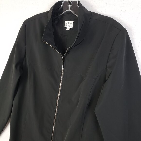 Margaret O'Leary Coat Jacket Full Zip Minimalist Black sz L Contemporary Sporty - Picture 3 of 12